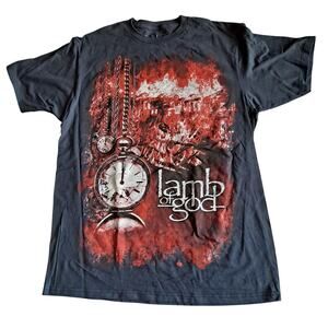 Lamb Of God Self Titled Album Cover Graphic T-Shirt Metal Band Blue Men's Size L